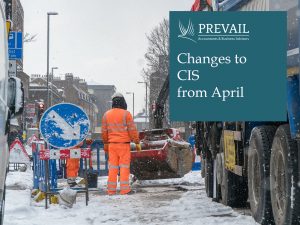 construction worker working on public sector highways work entitled changes to CIS from April by Prevail Accountancy