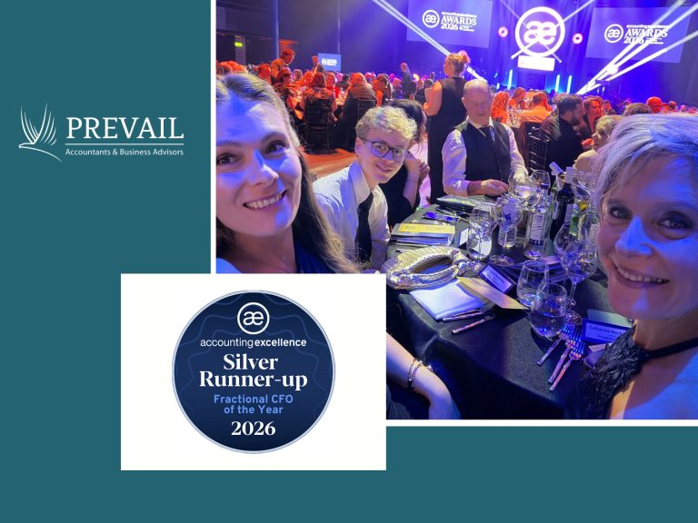 Prevail Accountancy wins silver at Accounting Excellence Awards as Fractional Chief Finance Officer CFO of the Year