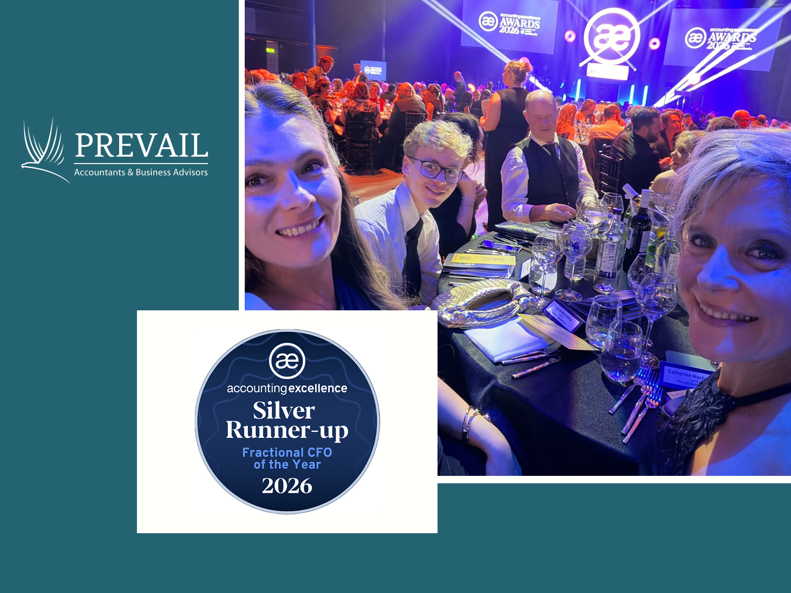 Prevail Accountancy wins silver at Accounting Excellence Awards as Fractional Chief Finance Officer CFO of the Year